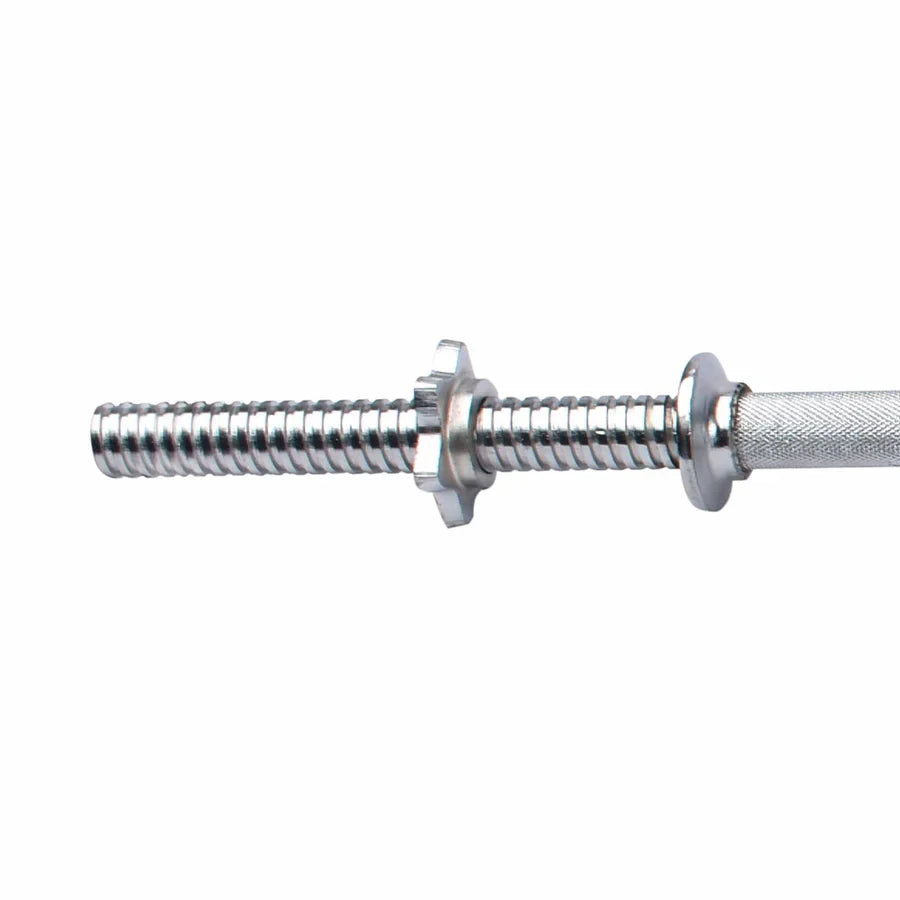 Iron Curl Bar 4 Feet EZ Curl Bar with Spin Lock | 4FT EZ Curl Barbell with Spin Lock, Chrome Coated Iron Zig Zag Bar for Biceps & Triceps Strength Training