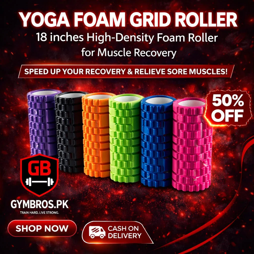 Yoga Foam Grid Roller (13 & 18 Inches) | High-Density EVA Muscle Massage Roller for Deep Tissue Recovery, Stretching, Yoga, Pilates & Fitness Therapy