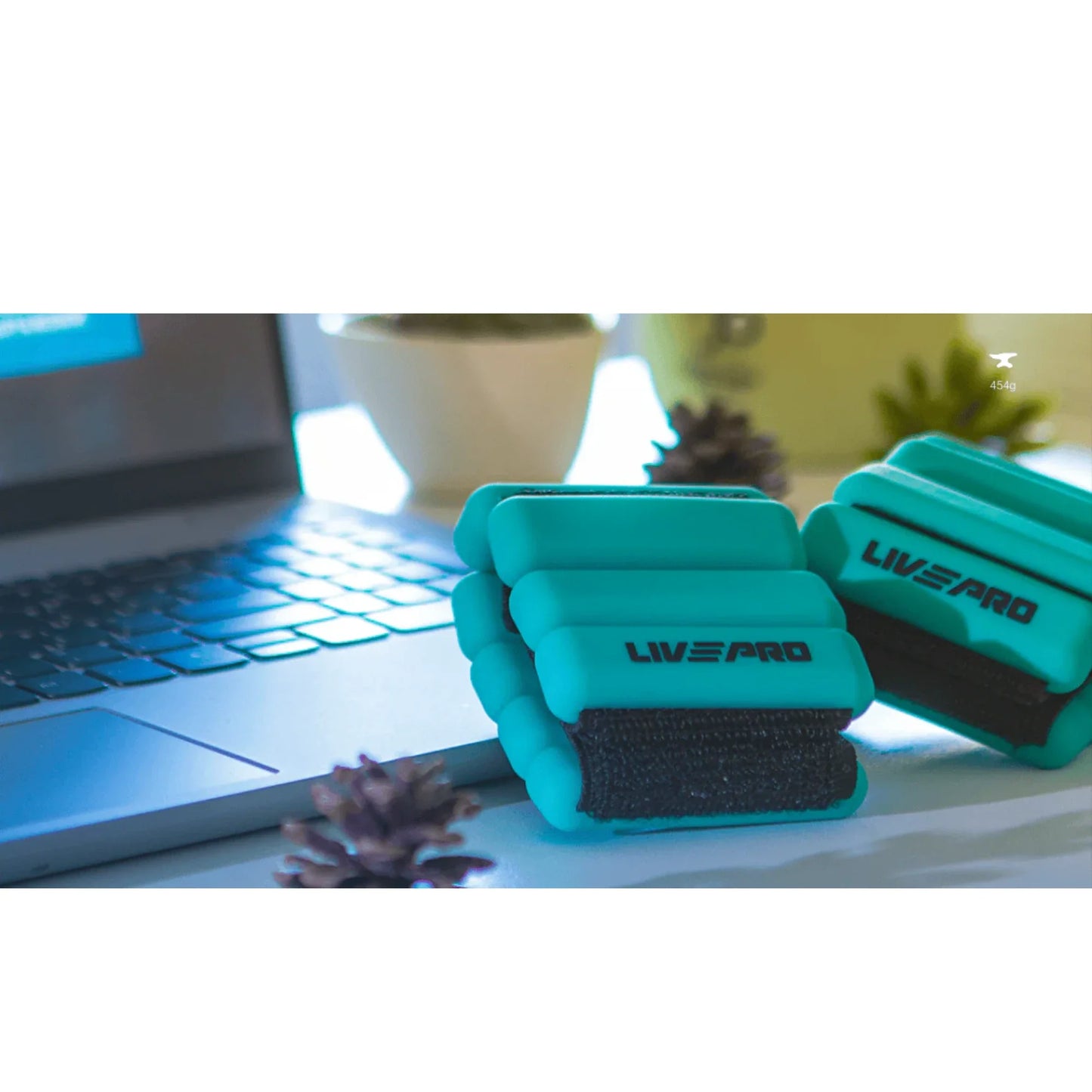 Livepro Premium Silicone Weighted Bracelets (1lb/454g Pair) – Adjustable Wrist & Ankle Weights for Yoga, Pilates, Running & Cardio