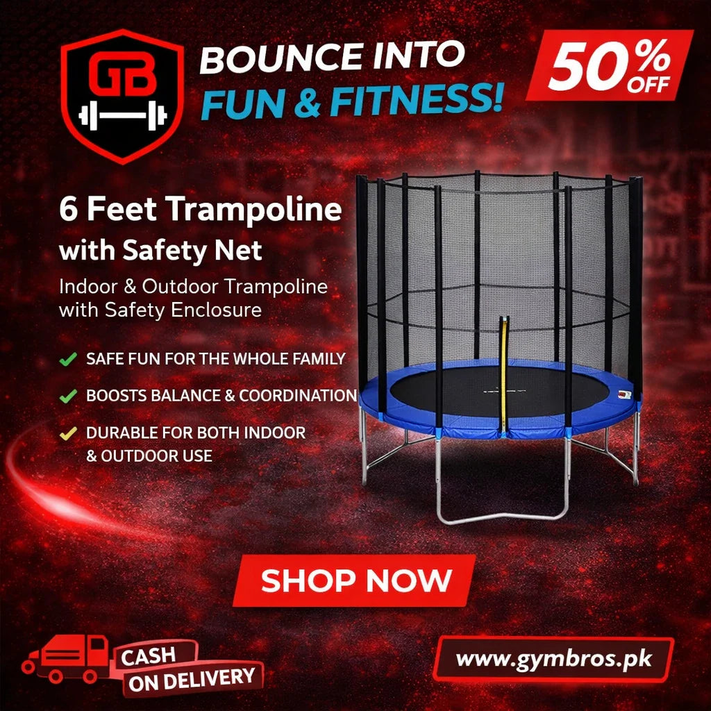 5–6 Feet Round Mini Trampoline with Safety Net & Enclosure | Heavy-Duty Kids Fitness Rebounder, Indoor & Outdoor Foldable Trampoline with Strong Steel Frame & High-Elastic Jump Mat