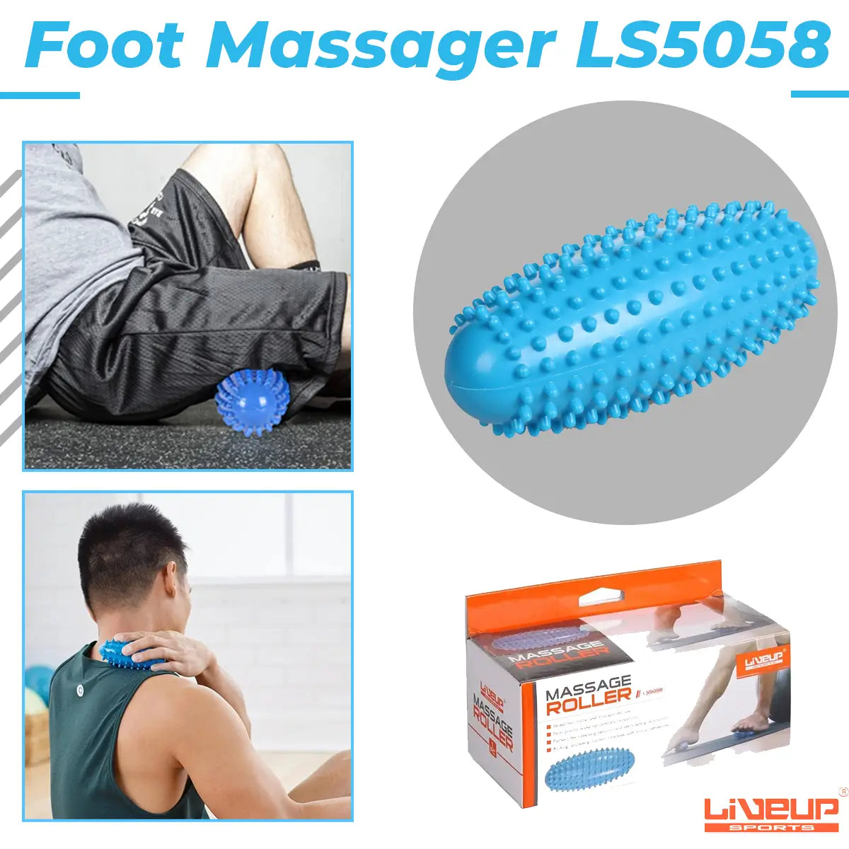 LiveUp LS5058 Foot Massage Roller | Deep Tissue Foot Pain Relief & Recovery Tool