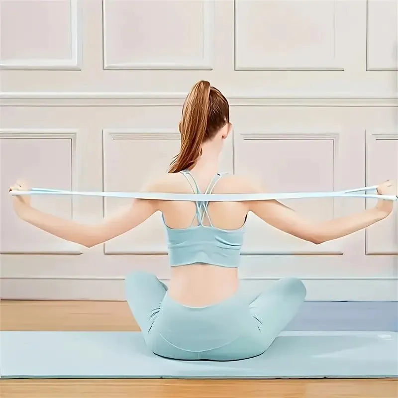 High-Elastic Figure 8 Resistance Band for Fitness & Yoga – Multifunction Chest Expander with Non-Slip Handles for Home Gym Workout & Back Stretching