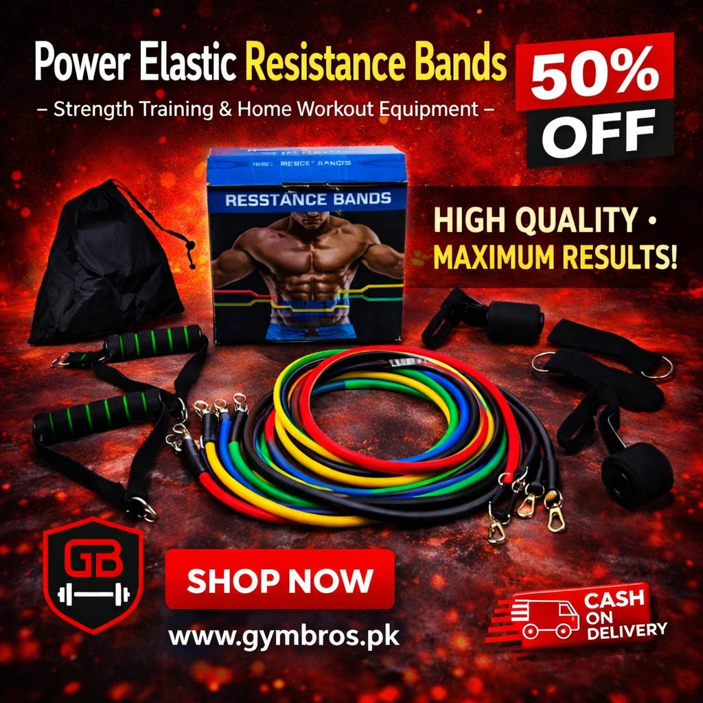11 Piece Resistance Bands Exercise Set for CrossFit & Fitness Training | Portable Home Gym Workout Bands with Door Anchor, Handles & Ankle Straps | Medium & Premium Quality