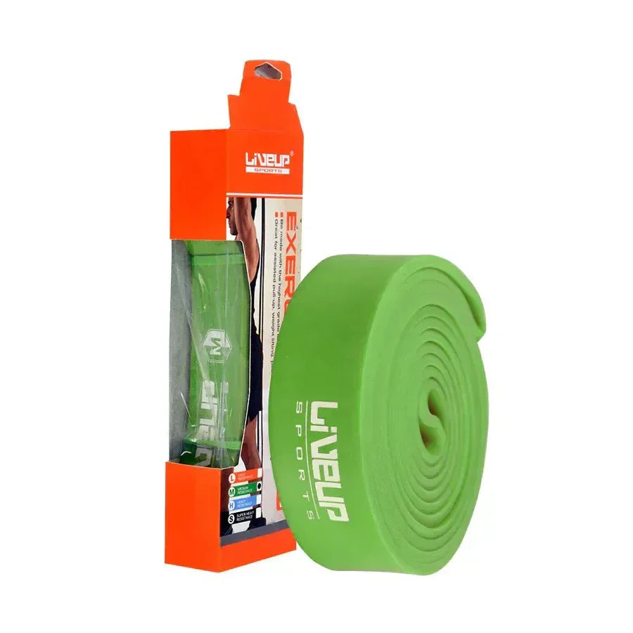Liveup Resistance Loop Band Latex Heavy Green 32mm 35–85lbs LS3650 | Pull Up Assist, Strength Training & Mobility Band