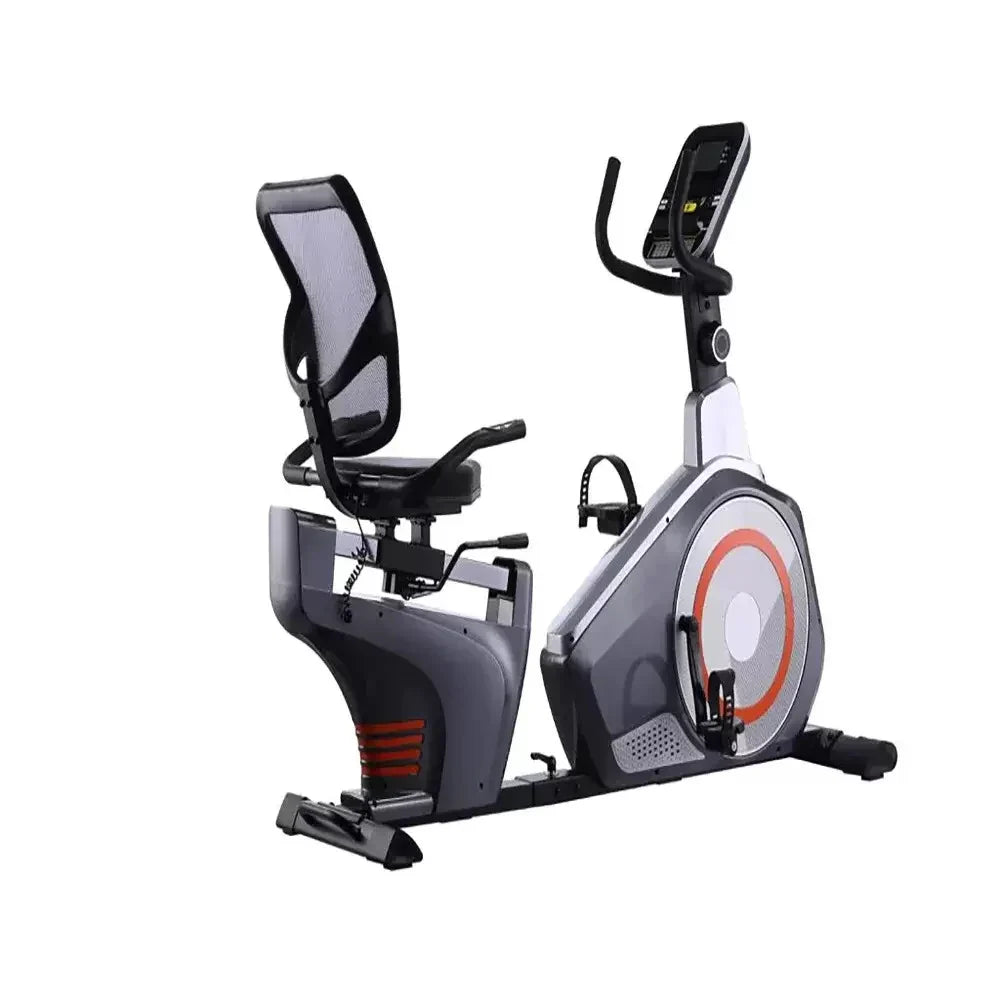 WIZAL Fitness WL.016R Recumbent Exercise Bike, 10KG Flywheel, 8-Level Magnetic Resistance, LCD Monitor, Adjustable Padded Seat with Backrest, 150KG Capacity, Semi Commercial Recumbent Bike for Home Gym & Cardio Training