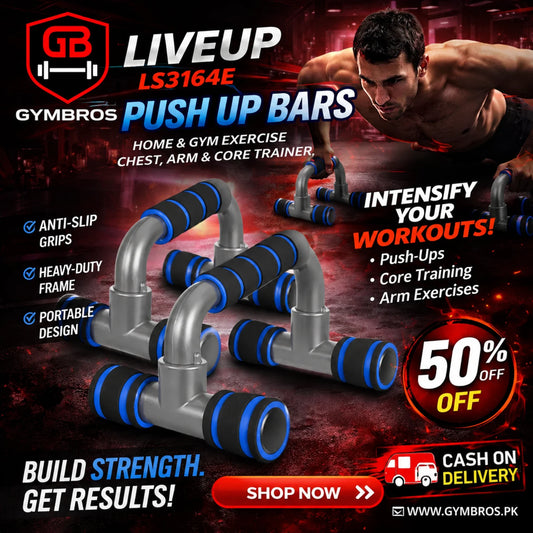Liveup LS3164E Push Up Bars | Plastic Push-Up Bars with Foam Handles for Chest, Arm & Upper Body Strength Training