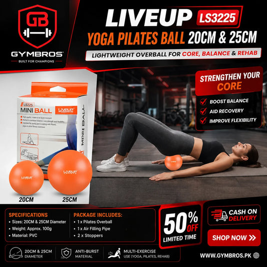 LIVEUP LS3225 Yoga Pilates Ball | 20CM & 25CM PVC Pilates Overball for Yoga, Core Strength, Physiotherapy & Balance Training