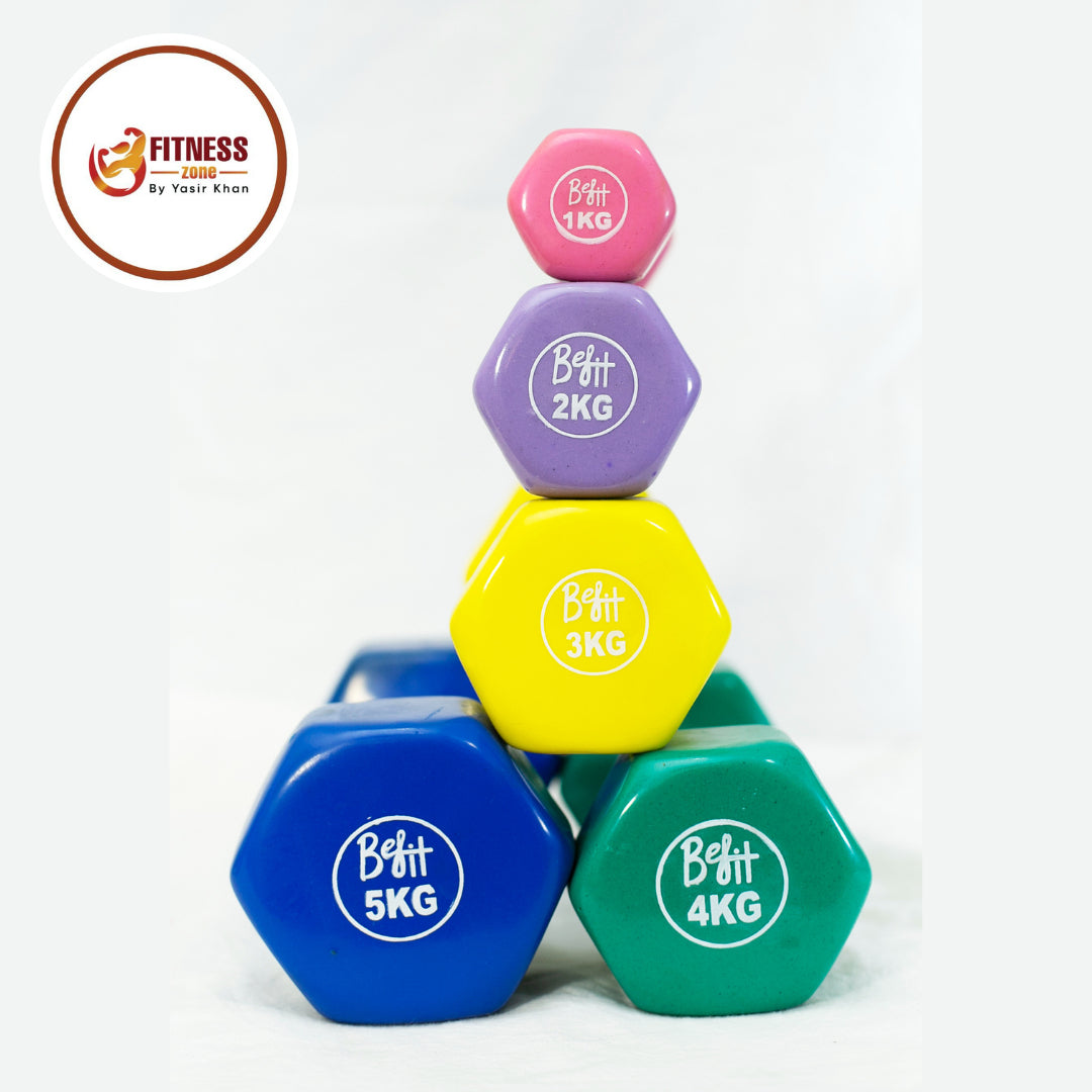 Single Vinyl Dumbbell Single Piece for Women Men – Ladies Dumbbell for Home Gym Exercise – 1kg 2kg 3kg 4kg 5kg Dumbbell for Weight Loss Fitness Yoga Aerobics Arm Workout – Non Slip Coated Dumbbell Weight for Home Gym Use – Single Fixed Weight Dumbbell