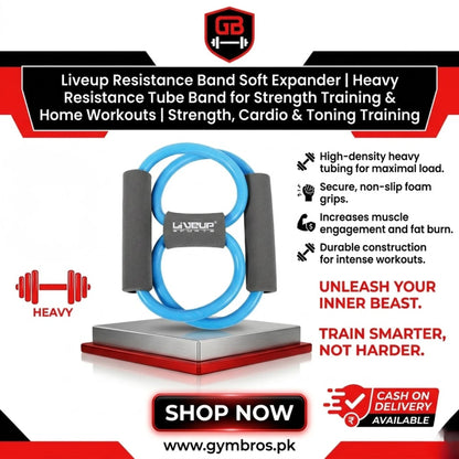 Liveup Resistance Band Soft Expander | Light, Medium & Heavy Resistance Tube Band for Strength Training & Home Workouts