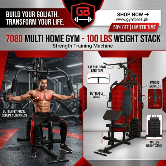 7080 Multi Home Gym – 100 LBS Weight Stack Strength Training Machine