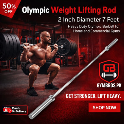 Olympic Weight Lifting Rod 2 Inch Diameter (4–7 Feet) – Heavy Duty Olympic Barbell for Home and Commercial Gyms