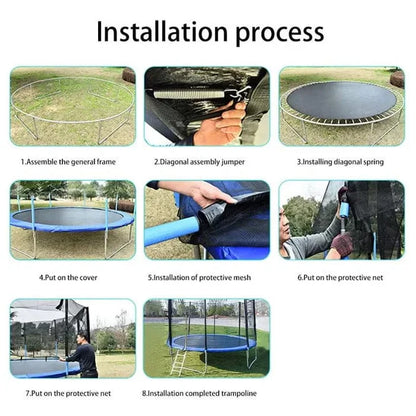 5–6 Feet Round Mini Trampoline with Safety Net & Enclosure | Heavy-Duty Kids Fitness Rebounder, Indoor & Outdoor Foldable Trampoline with Strong Steel Frame & High-Elastic Jump Mat