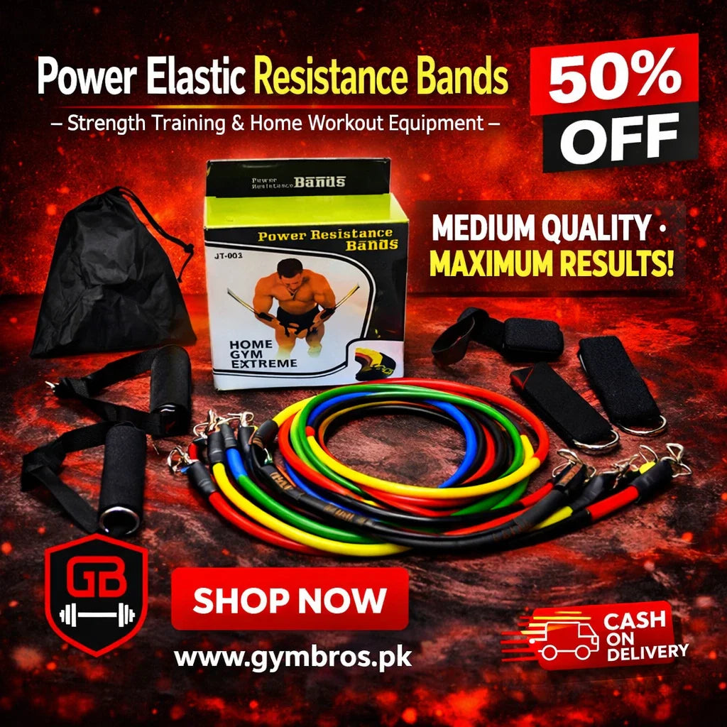 11 Piece Resistance Bands Exercise Set for CrossFit & Fitness Training | Portable Home Gym Workout Bands with Door Anchor, Handles & Ankle Straps | Medium & Premium Quality