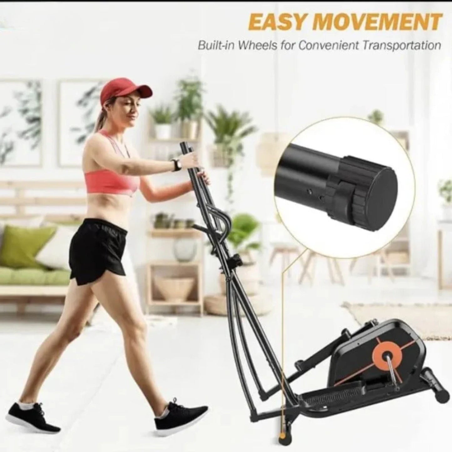 Magnetic Elliptical Cross Trainer | Elliptical Exercise Machine with 8-Level Magnetic Resistance, LCD Monitor, 2KG Flywheel & 100KG User Capacity