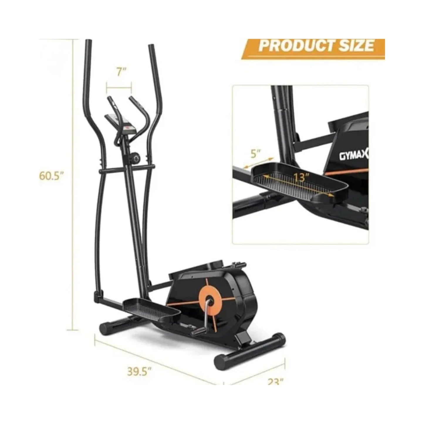 Magnetic Elliptical Cross Trainer | Elliptical Exercise Machine with 8-Level Magnetic Resistance, LCD Monitor, 2KG Flywheel & 100KG User Capacity