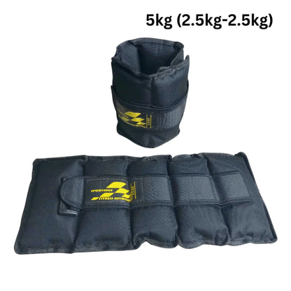 Ankle Weights & Wrist Weights (Pack of 2 ) 1kg–5kg (0.5kg–2.5kg Each) Heavy Duty Nylon Casing with Velcro Strap for Leg & Arm Toning, Strength Training, Walking, Running & Home Workout Fitness