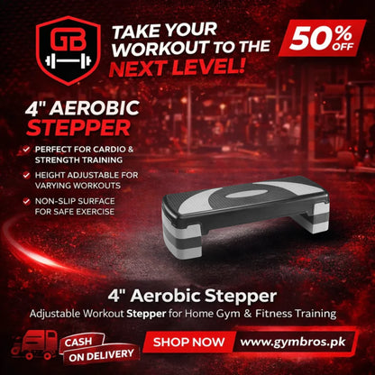 Aerobic Stepper Adjustable Fitness Step Platform with 4” 6” & 8” Height Levels, Non-Slip Surface, Rubber Feet & 100KG Weight Capacity for Cardio, Home Gym & Aerobic Workout