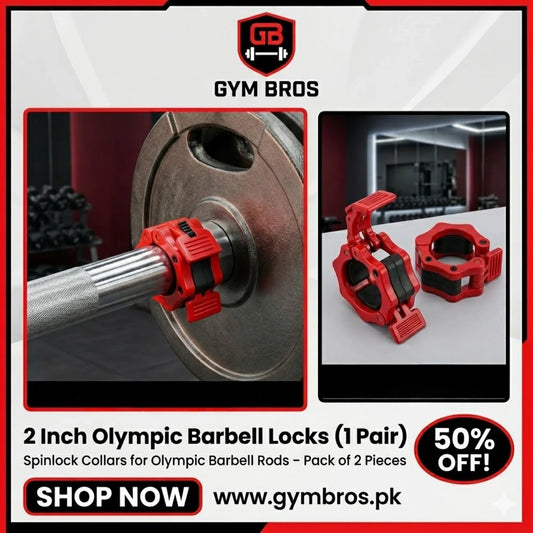 Barbell Spinlock Collars (2 Inch Olympic) – ABS Plastic Heavy Duty Barbell Locks | Supports 200–500lbs | Pack of 2 for Barbell, Dumbbell, EZ & W Bars