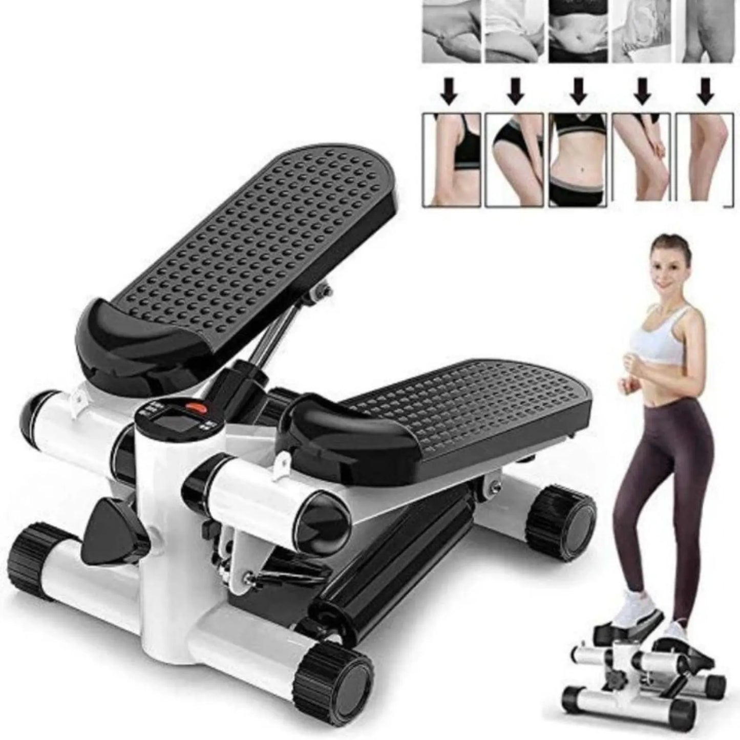 Mini Fitness Twist Stepper Exercise Machine with Electronic LED Display & Dual Hydraulic Drive | 2MM Steel Home Cardio Workout Stepper for Weight Loss & Full Body Fitness