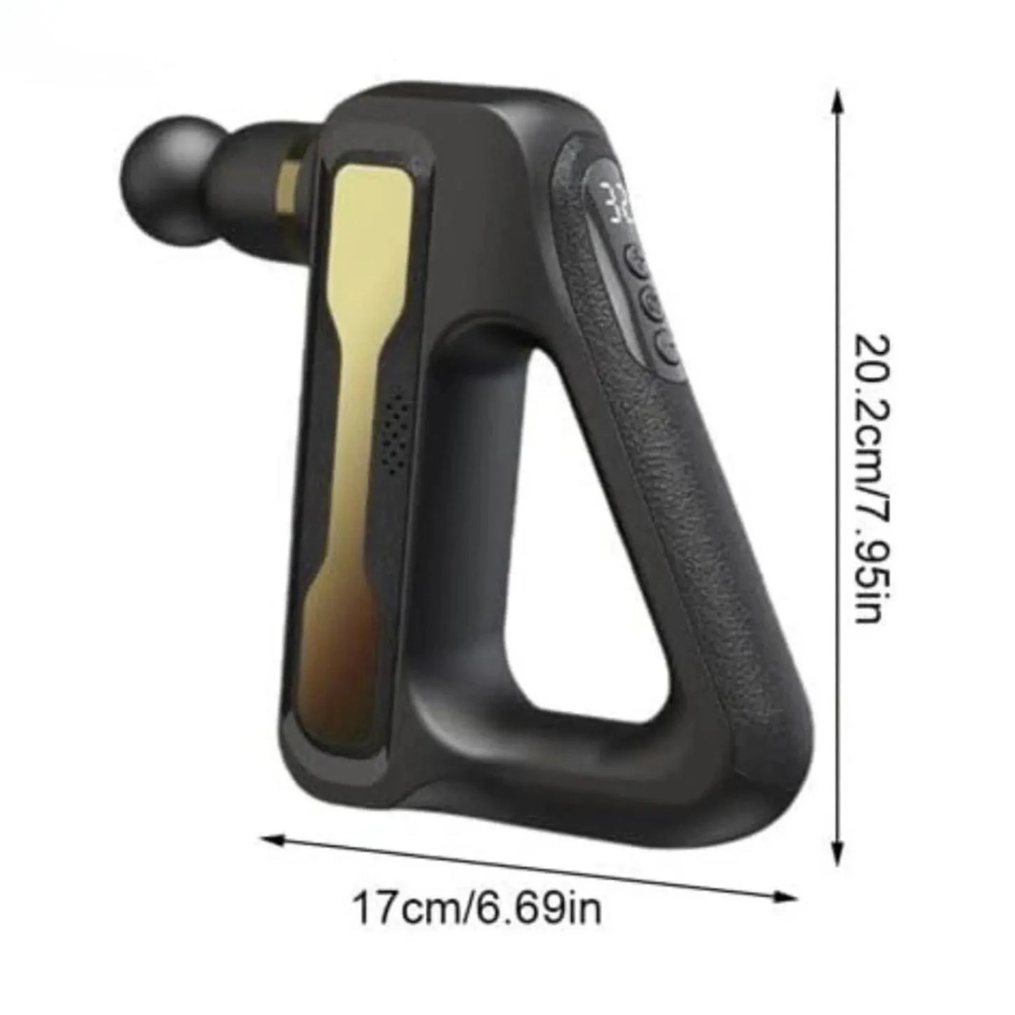 Triangle Fascial Deep Tissue Massage Gun HB-003 | Rechargeable 30W Muscle Massager with 8 Heads, 32-Speed Adjustable Intensity, Type-C Fast Charging for Pain Relief & Recovery