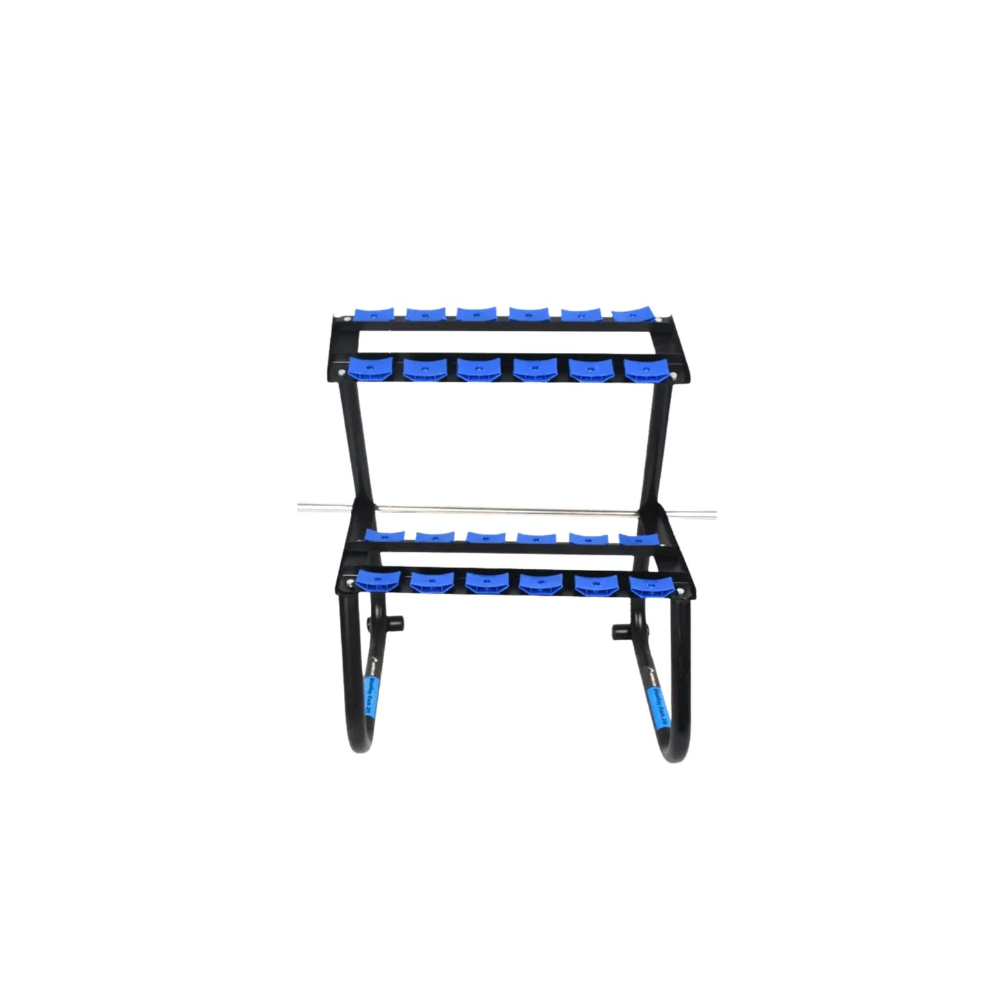 Dumbbell Stand BlueRay Blue/Black Heavy-Duty Iron Rod Rack | Compact 2ft Home Gym Storage Stand with Rubber Grip Anti-Slip Dumbbell Organizer for Fitness Equipment