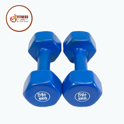 Single Vinyl Dumbbell Single Piece for Women Men – Ladies Dumbbell for Home Gym Exercise – 1kg 2kg 3kg 4kg 5kg Dumbbell for Weight Loss Fitness Yoga Aerobics Arm Workout – Non Slip Coated Dumbbell Weight for Home Gym Use – Single Fixed Weight Dumbbell