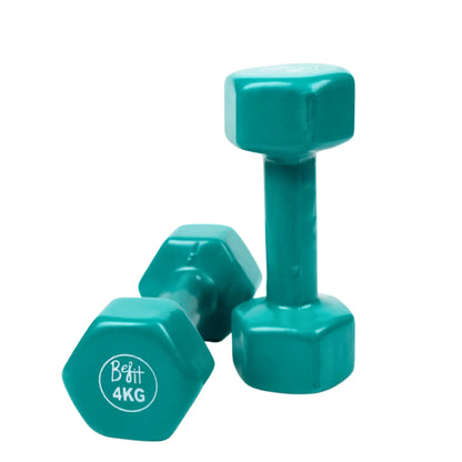 Vinyl Coated Dumbbells 1KG to 5KG (Pack of 2) Anti-Roll Hand Weights for Home Workout, Strength Training, Fitness Exercise & Muscle Toning