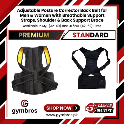 Adjustable Posture Corrector Back Belt for Men & Women with Breathable Support Straps, Shoulder & Back Support Brace Available in M/L (32–40) and XL/2XL (42–52) Sizes