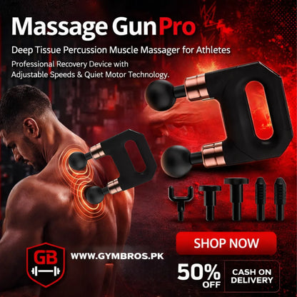 Blueidea SL-821 Massage Gun Pro Double Head Massager | 6-Speed Deep Tissue Muscle Massage Gun with 1500mAh Battery, 8 Massage Heads & Silent Operation