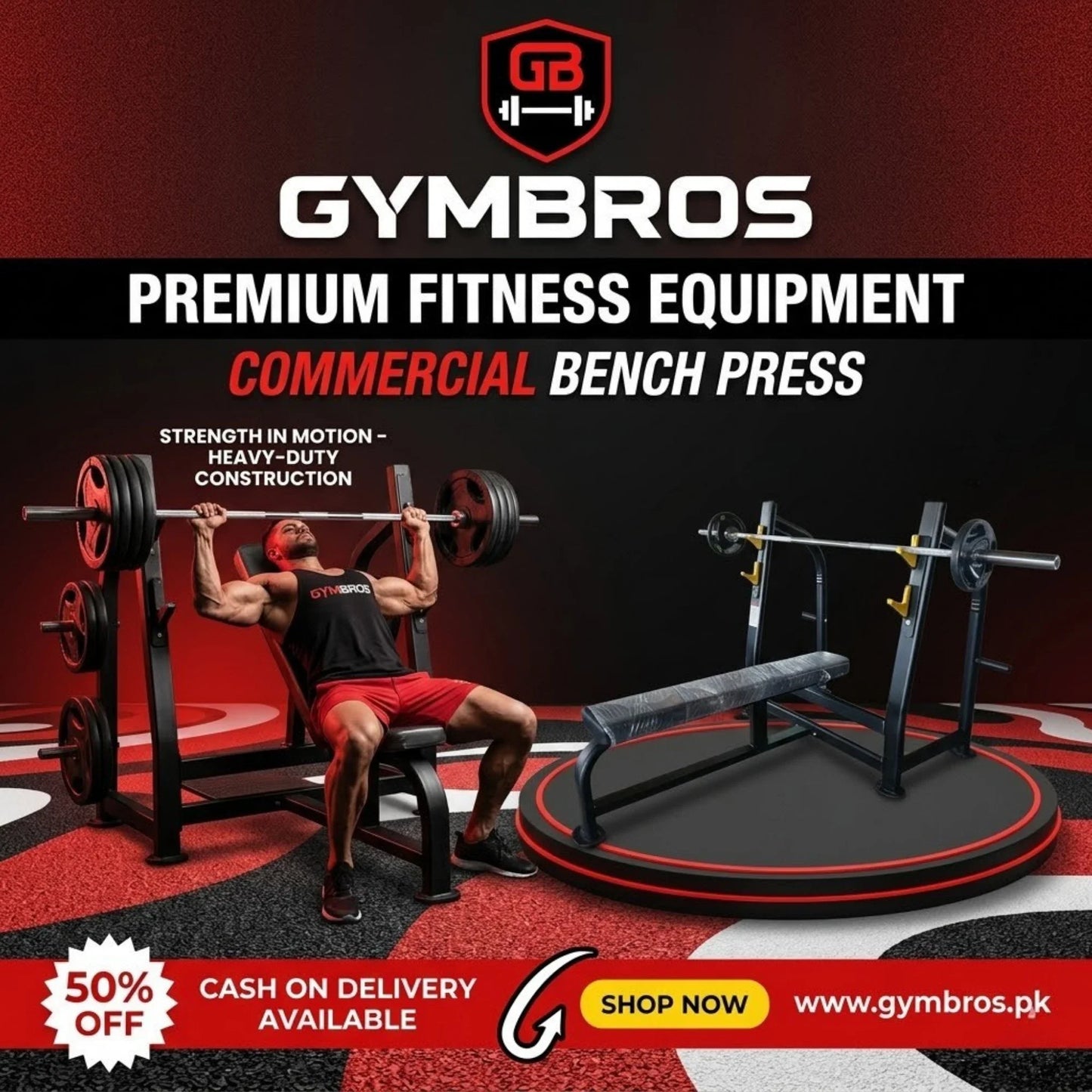 Commercial Bench Press – Heavy Duty Gym Bench Press Machine