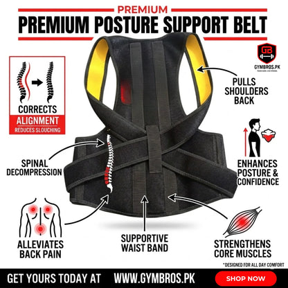 Adjustable Posture Corrector Back Belt for Men & Women with Breathable Support Straps, Shoulder & Back Support Brace Available in M/L (32–40) and XL/2XL (42–52) Sizes