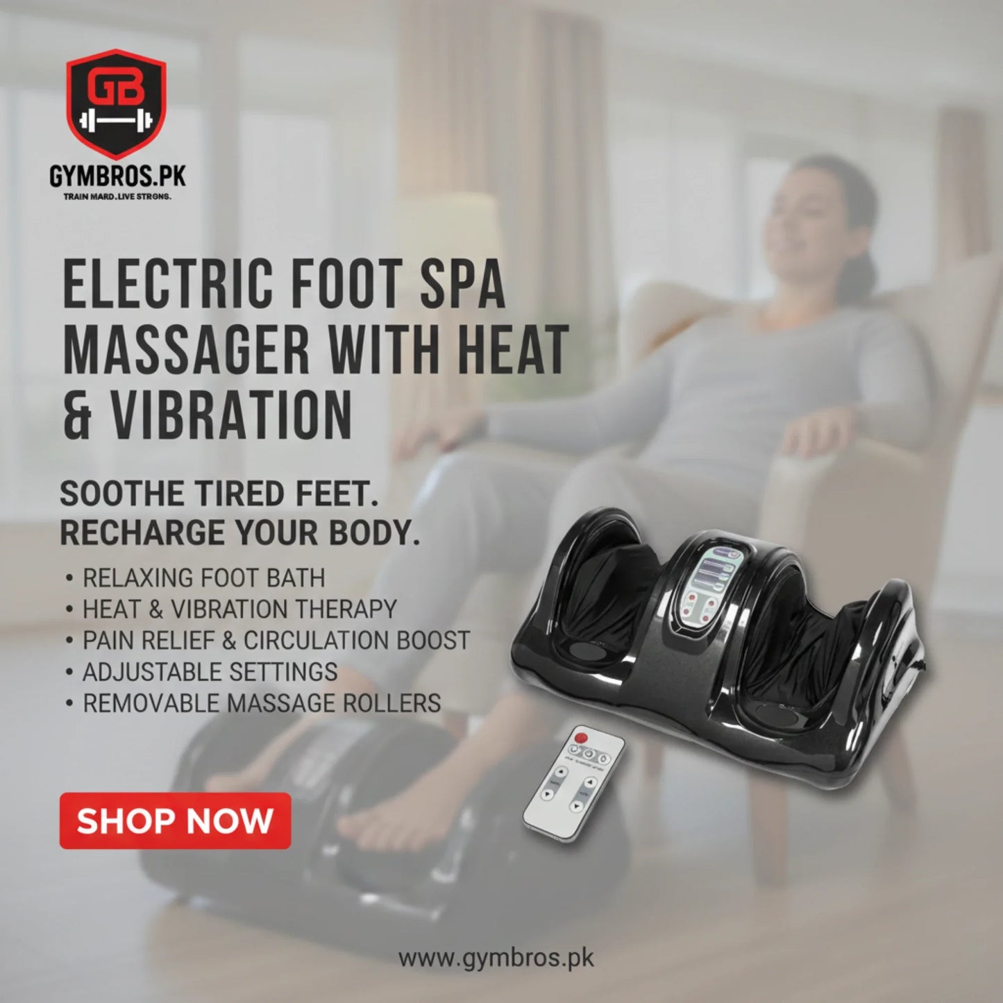 Shiatsu Electric Foot and Leg Massager 40W with Heating Function, 6 Massage Intensity Levels, Kneading & Rolling Therapy, Auto/Manual Modes and Vibration Foot Massage Machine