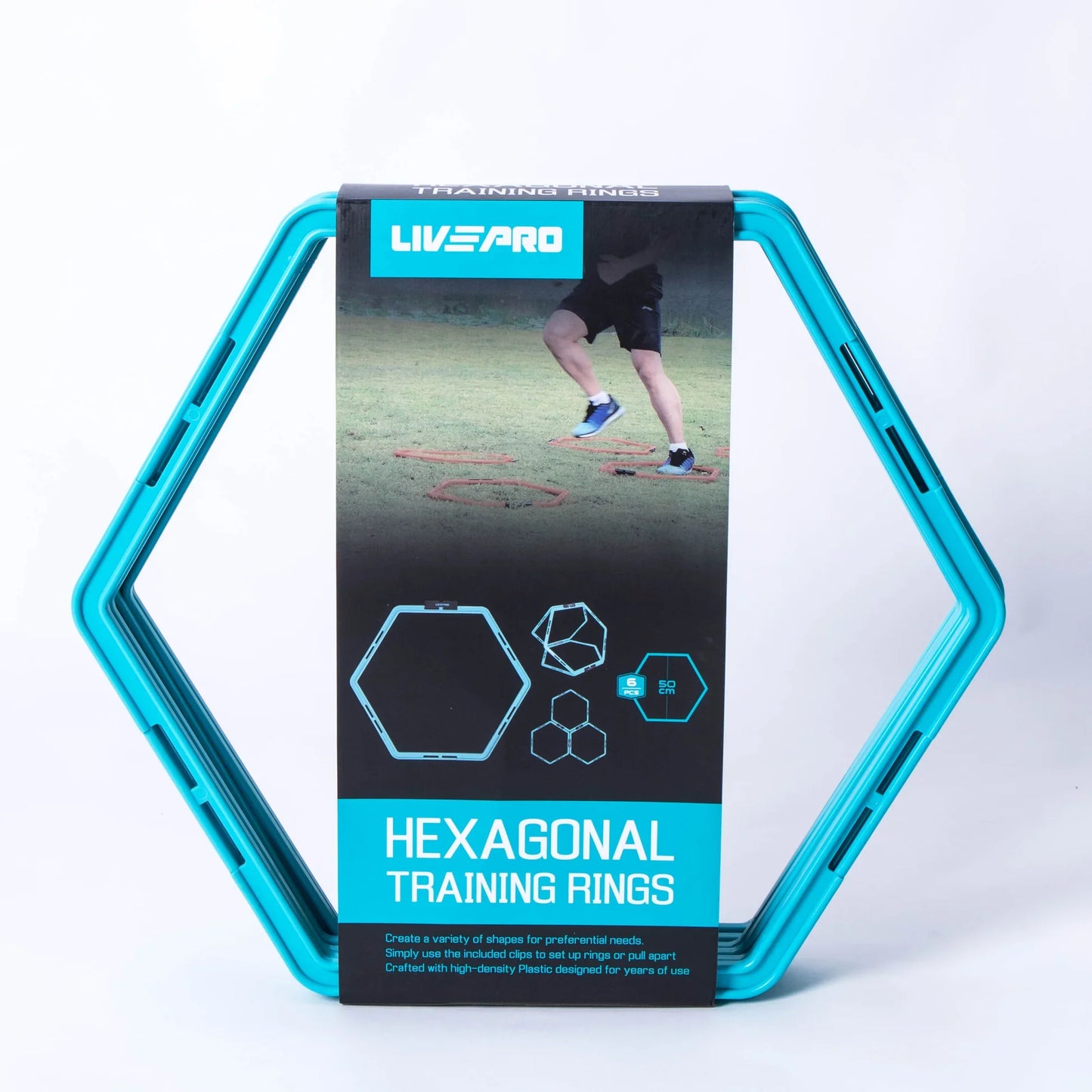 LivePro Hexagonal Agility Grid Set (6 PCS) – Speed, Footwork & Athletic Training Ladder for Fitness, Football, Boxing & Coordination Drills