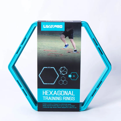 LivePro Hexagonal Agility Grid Set (6 PCS) – Speed, Footwork & Athletic Training Ladder for Fitness, Football, Boxing & Coordination Drills