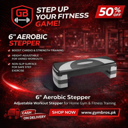 Aerobic Stepper Adjustable Fitness Step Platform with 4” 6” & 8” Height Levels, Non-Slip Surface, Rubber Feet & 100KG Weight Capacity for Cardio, Home Gym & Aerobic Workout