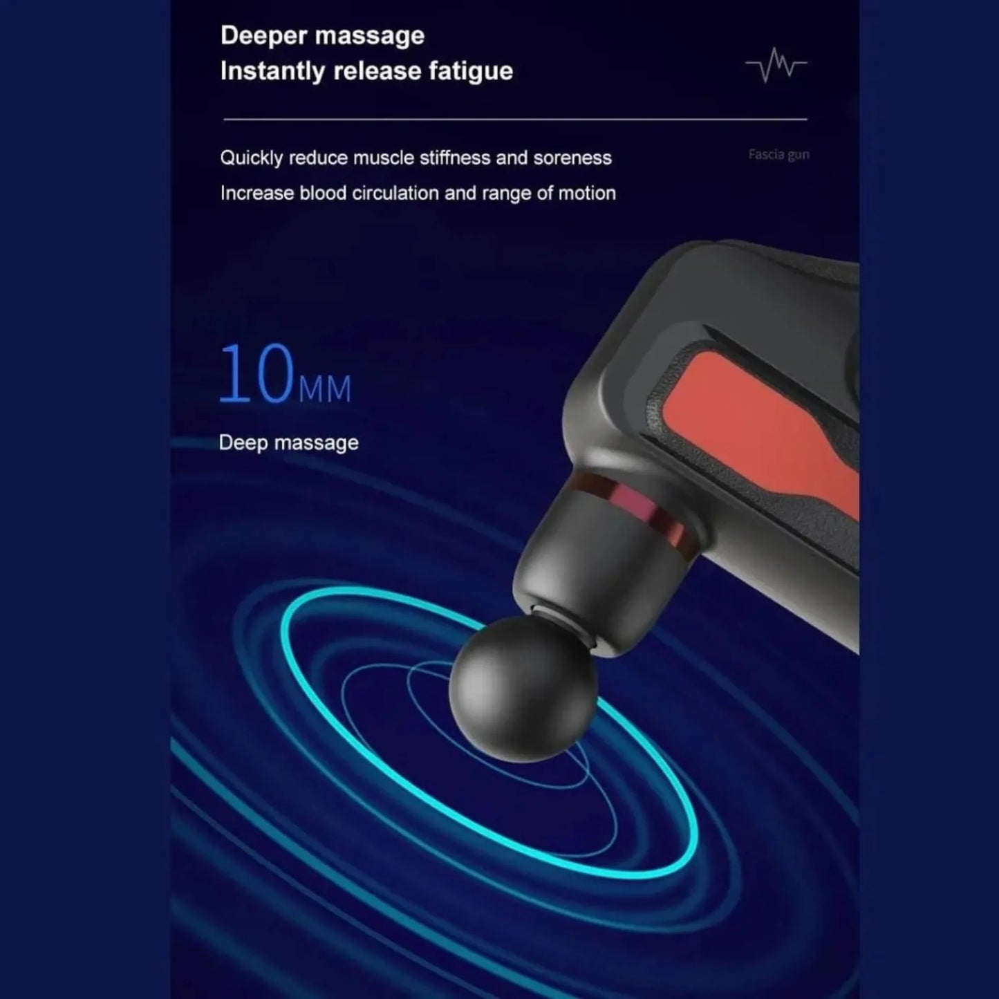 Triangle Fascial Deep Tissue Massage Gun HB-003 | Rechargeable 30W Muscle Massager with 8 Heads, 32-Speed Adjustable Intensity, Type-C Fast Charging for Pain Relief & Recovery