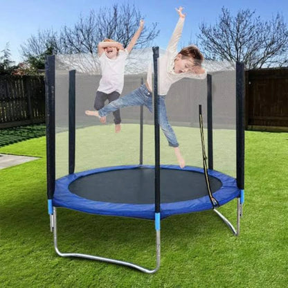 5–6 Feet Round Mini Trampoline with Safety Net & Enclosure | Heavy-Duty Kids Fitness Rebounder, Indoor & Outdoor Foldable Trampoline with Strong Steel Frame & High-Elastic Jump Mat