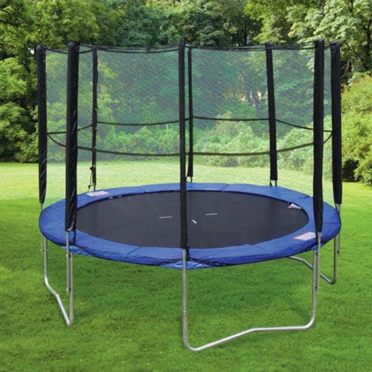 Round Outdoor Trampoline with Safety Net & Zipper Entrance (8ft, 10ft, 12ft, 14ft, 16ft) | Heavy-Duty Galvanized Steel Frame, High-Elastic Jump Mat & Weather-Resistant Garden Trampoline for Kids & Family