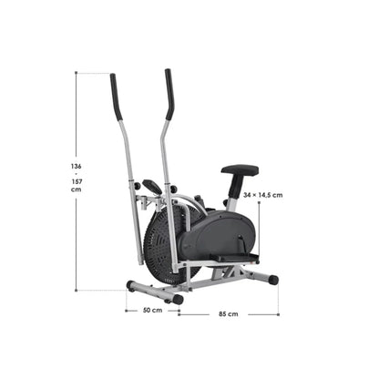Orbitrac Exercise Bike ET-ORB 16 | 2-in-1 Elliptical & Exercise Bike with 1.92KG Flywheel, Belt Brake, Chain Drive & Digital Monitor for Home Workouts