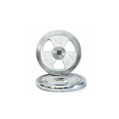 Chrome Coated Weight Plates 1–10KG Pair | Standard Gym Weight Plates with Rounded Edges, Durable Steel Finish & Easy Rod Adjustment for Home Strength Training