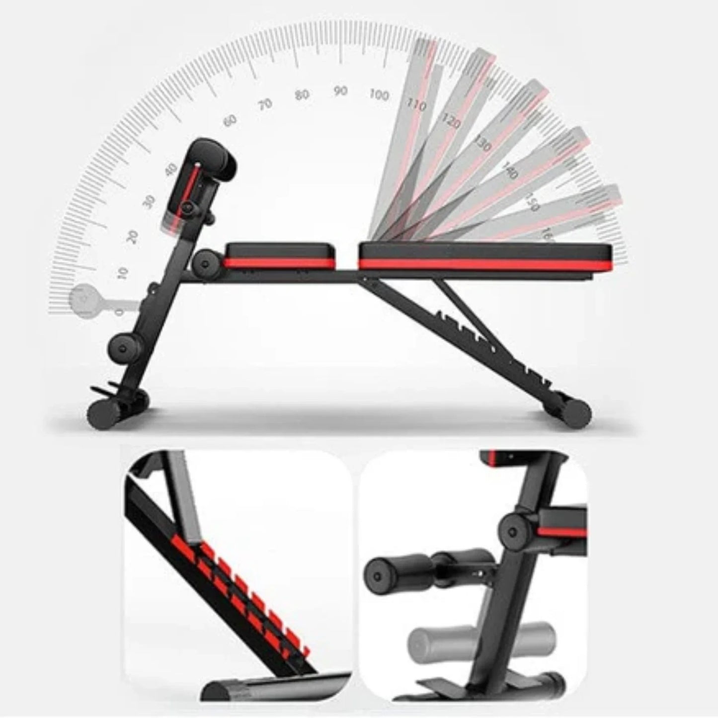Adking AD-189 Adjustable Weight Bench for Home Gym – Foldable Multi-Purpose Workout Bench | Incline, Decline, & Flat Sit-Up Bench for Full Body Strength Training