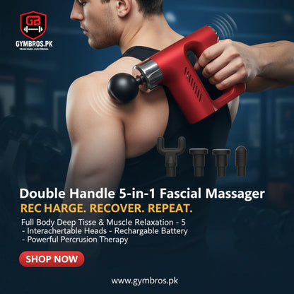Mini Massage Gun KH-740 Cordless Deep Tissue Muscle Vibration Percussive Massager with 5 Speed Levels, 4 Massage Heads, 20W Motor, 1800mAh Rechargeable Battery, 6mm Amplitude & Ergonomic Multi-Grip Handle