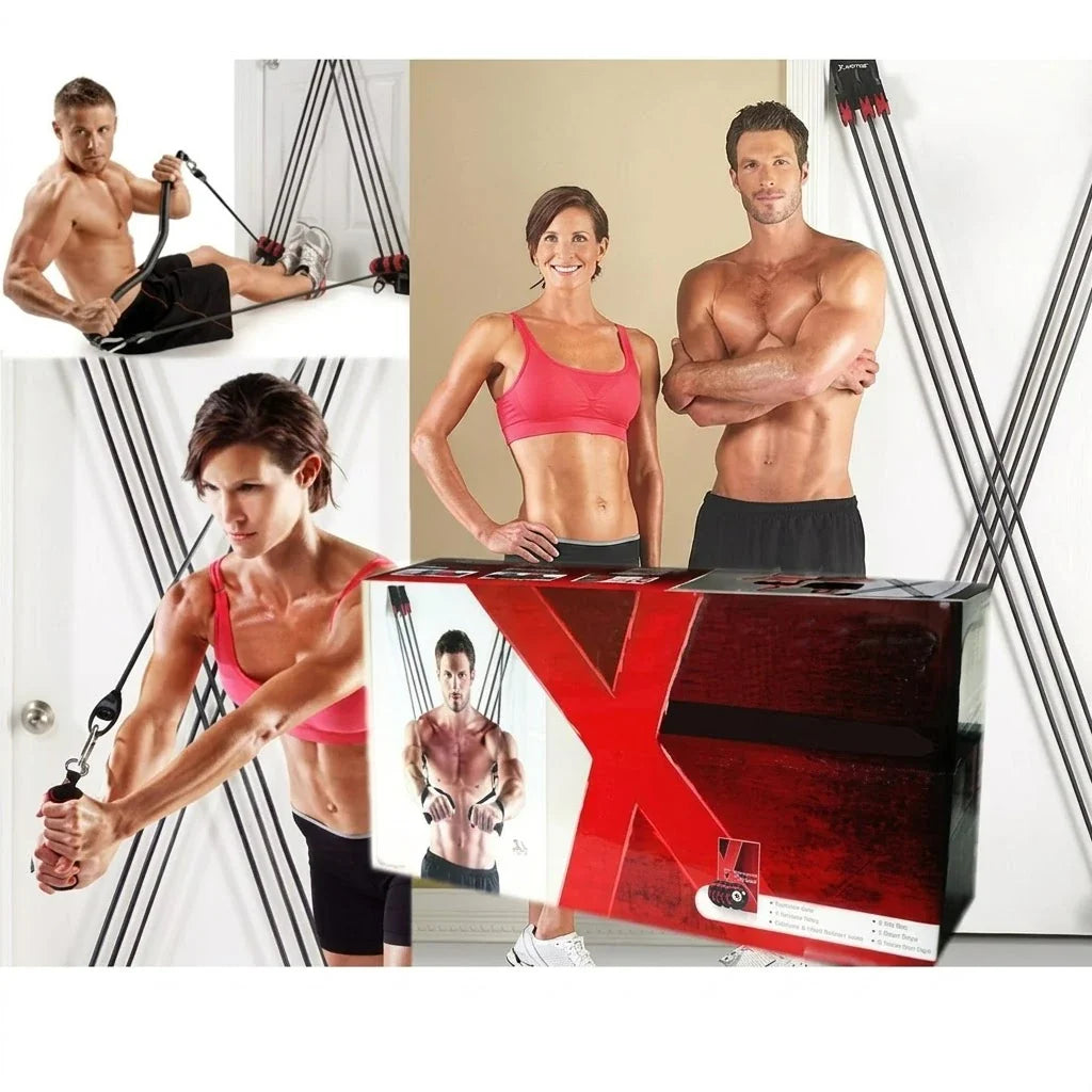X-Factor Door Gym Resistance Tubes HM-578 | Home Gym Body Workout Resistance Band Kit for Strength Training, Fitness & Bodybuilding