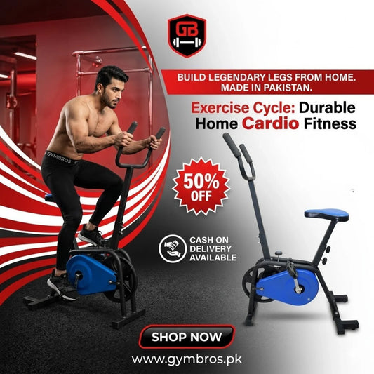 Heavy Duty Exercise Cycle Made in Pakistan Double Rod – Upto 150Kg Easy Weight Capacity Durable Home Cardio Fitness Gear