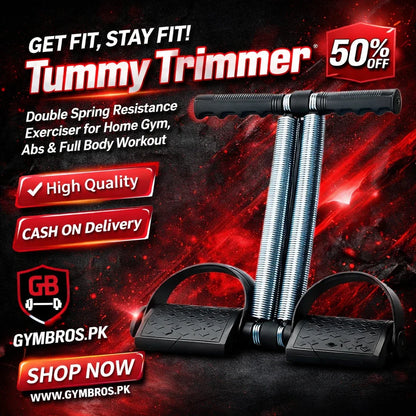 Double Spring Tummy Trimmer for Home Gym Workout – Available in Medium & High Quality | Heavy Duty Resistance Spring Ab Exerciser for Belly Fat, Core Strength & Full Body Fitness