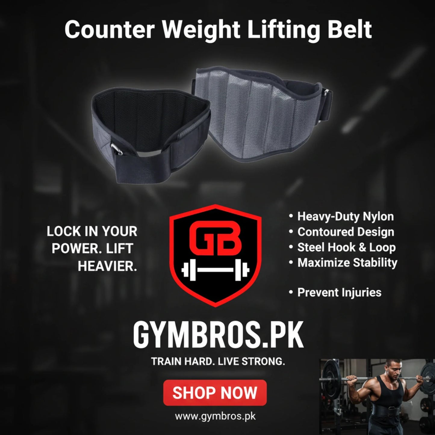 Durable EVA Weight Lifting Belt with Metal Buckle | Adjustable Back & Waist Support Gym Belt for Weightlifting, Powerlifting & Strength Training