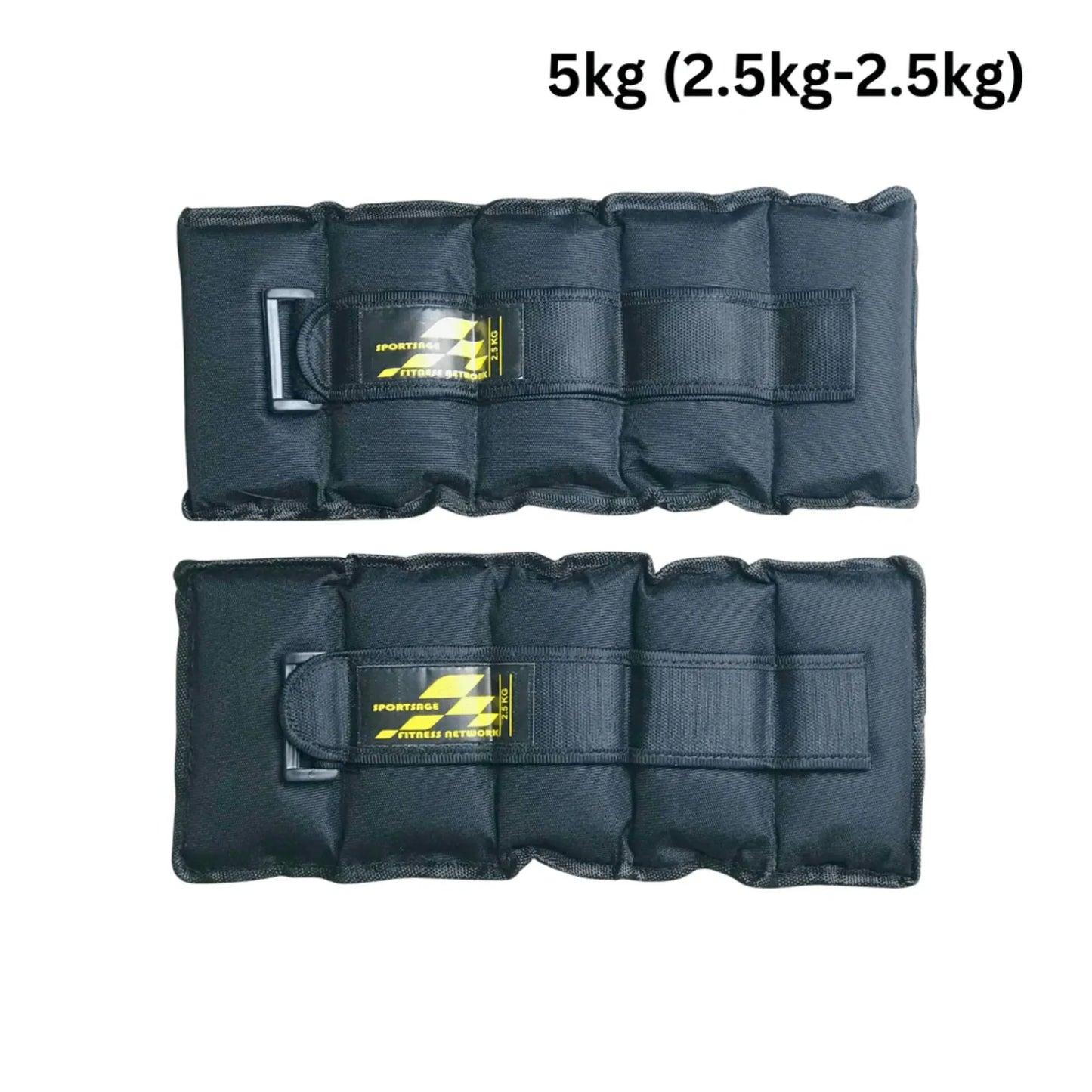 Ankle Weights & Wrist Weights (Pack of 2 ) 1kg–5kg (0.5kg–2.5kg Each) Heavy Duty Nylon Casing with Velcro Strap for Leg & Arm Toning, Strength Training, Walking, Running & Home Workout Fitness