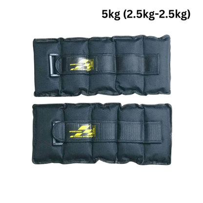 Ankle Weights & Wrist Weights (Pack of 2 ) 1kg–5kg (0.5kg–2.5kg Each) Heavy Duty Nylon Casing with Velcro Strap for Leg & Arm Toning, Strength Training, Walking, Running & Home Workout Fitness