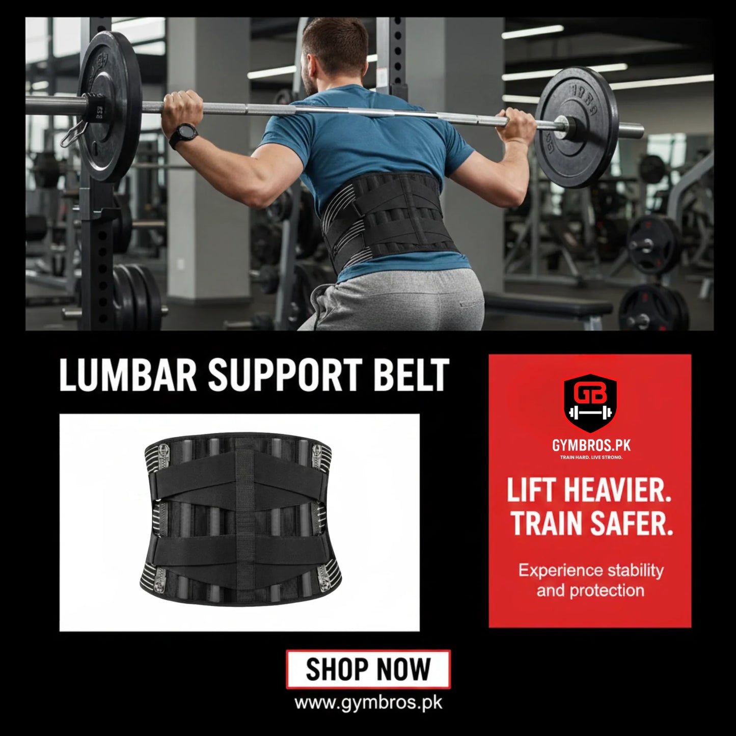 Lumbar Support Belt for Weightlifting & Back Pain Relief Adjustable Lower Back Brace | Material: Neoprene | S, M, L, XL Adjustable Back Support Belt for Weightlifting, Back Pain, Sciatic & Lumbar Spine Protection