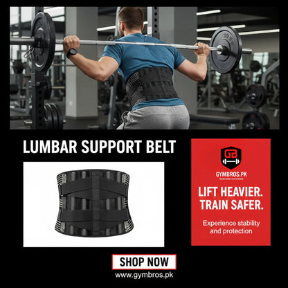 Lumbar Support Belt for Weightlifting & Back Pain Relief Adjustable Lower Back Brace | Material: Neoprene | S, M, L, XL Adjustable Back Support Belt for Weightlifting, Back Pain, Sciatic & Lumbar Spine Protection